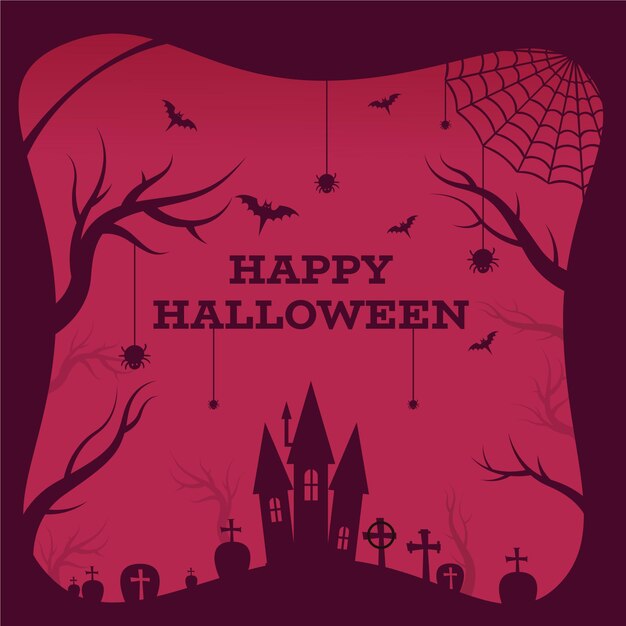 Cadre d'halloween design plat