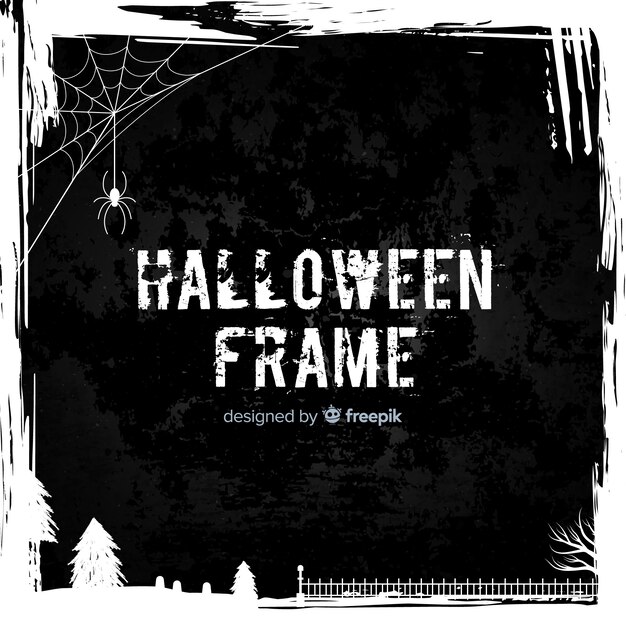 Cadre halloween effrayant avec un design plat