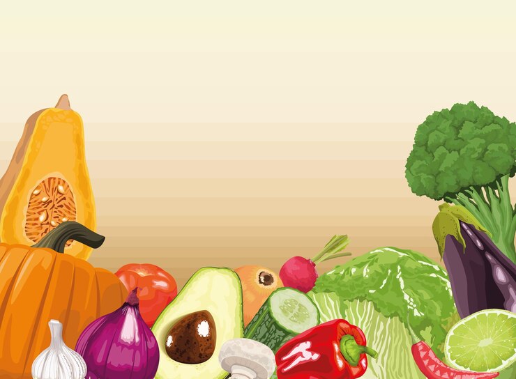 Vecteur gratuit cadre de légumes frais