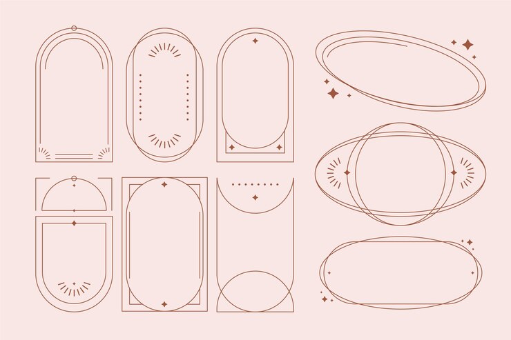 Vecteur gratuit cadre linéaire minimaliste de conception plate