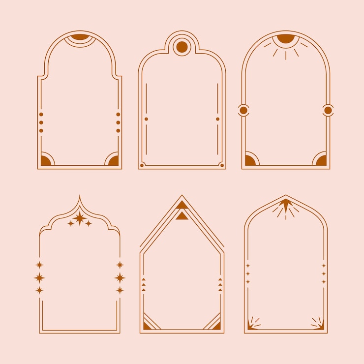 Vecteur gratuit cadre linéaire minimaliste de conception plate