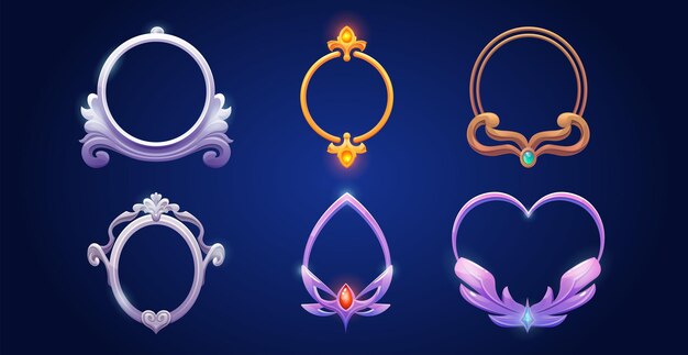 Cadre métallique décoratif pour la conception de l'interface utilisateur du jeu