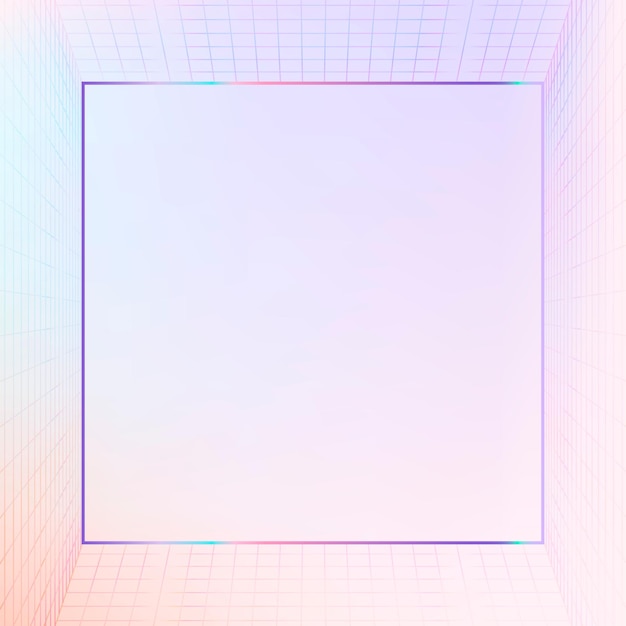 Cadre à motifs de grille vectorielle pastel 3D