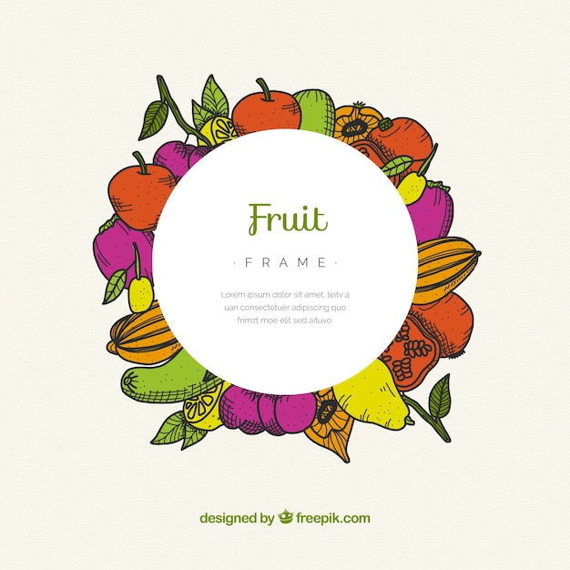 Vecteur gratuit cadre de nourriture avec des fruits