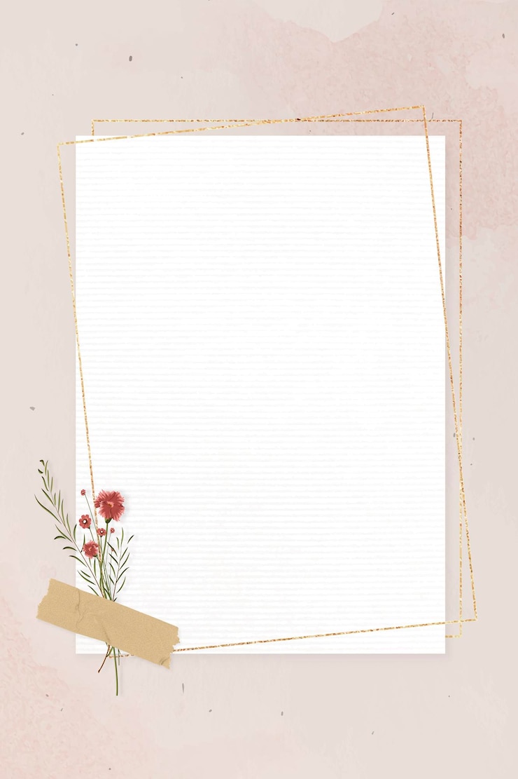 Vecteur gratuit cadre or rectangle blanc sur vecteur de modèle de fond rose