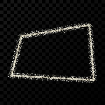 Cadre à paillettes argentées. cadre rectangle avec des étincelles brillantes sur fond transparent foncé. illustration vectorielle