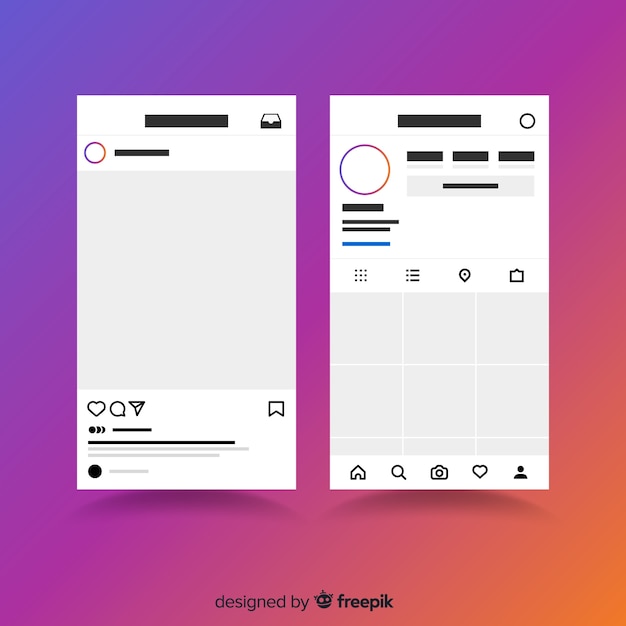 Vecteur gratuit cadre photo instagram réaliste sur la collection smartphone