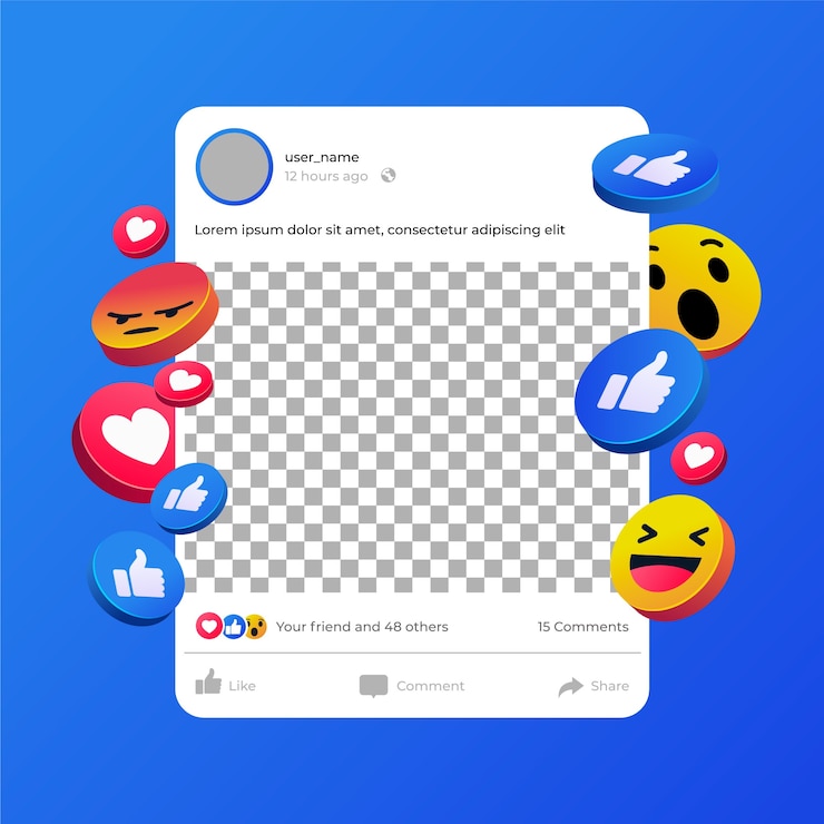 Vecteur gratuit cadre de publication de facebook avec dégradé