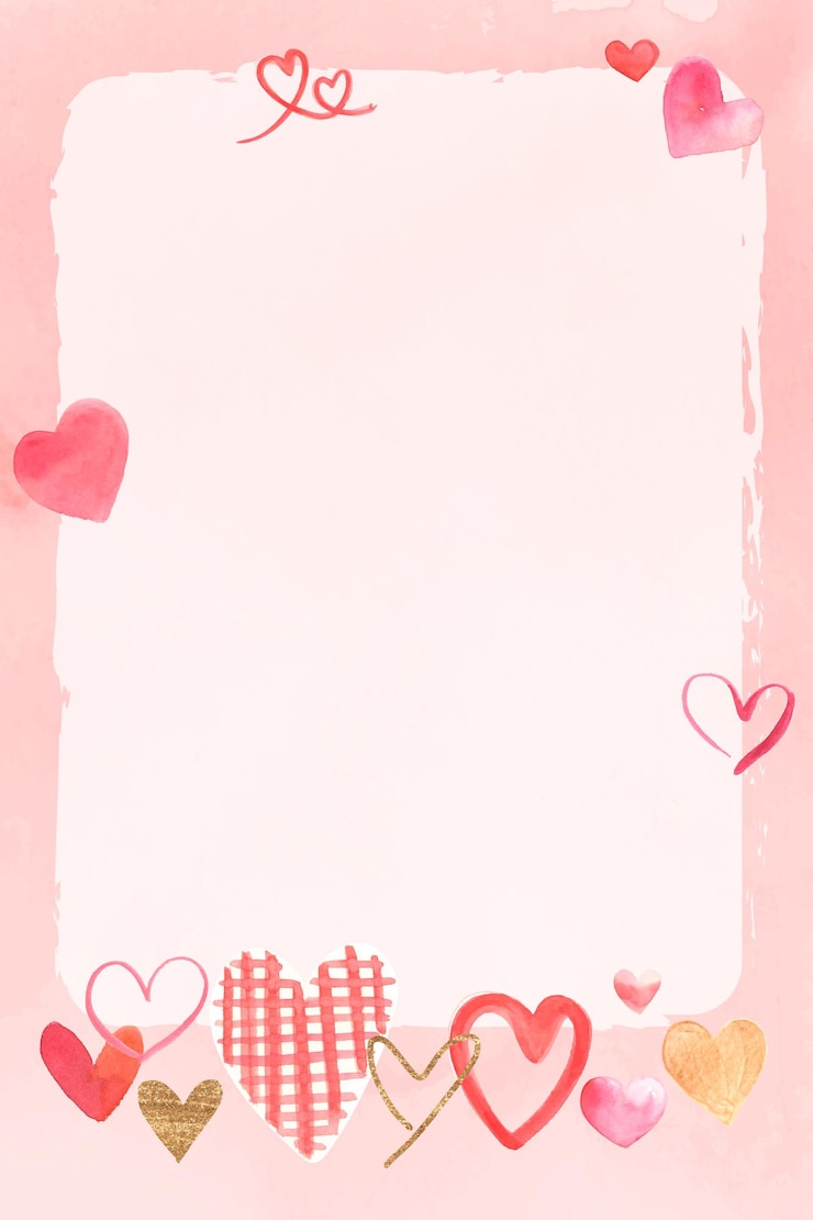 Vecteur gratuit cadre romantique de la saint-valentin à l'aquarelle