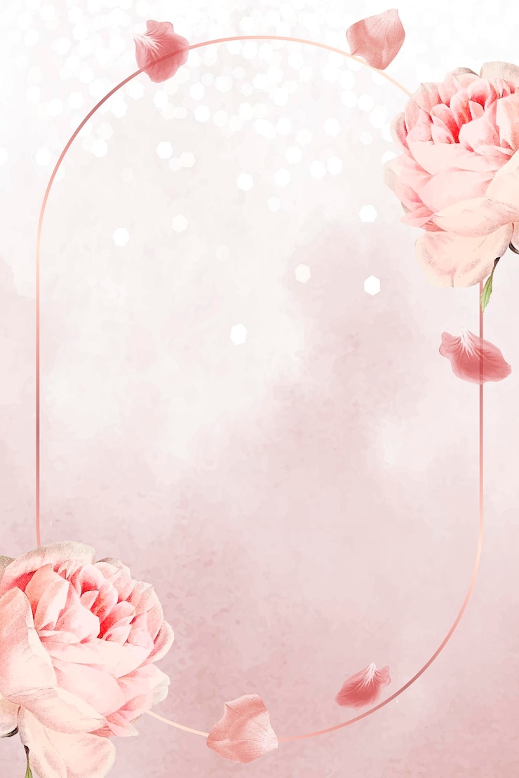 Vecteur gratuit cadre rose rose ovale