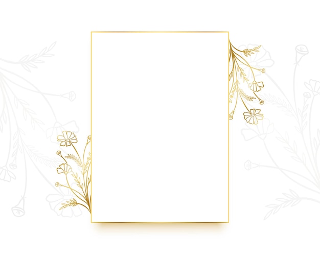 Cadre royal avec conception de carte d'invitation florale dorée