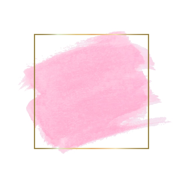 Cadre simple doré avec tache aquarelle