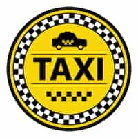 Vecteur gratuit cadre de taxi cercle à damier