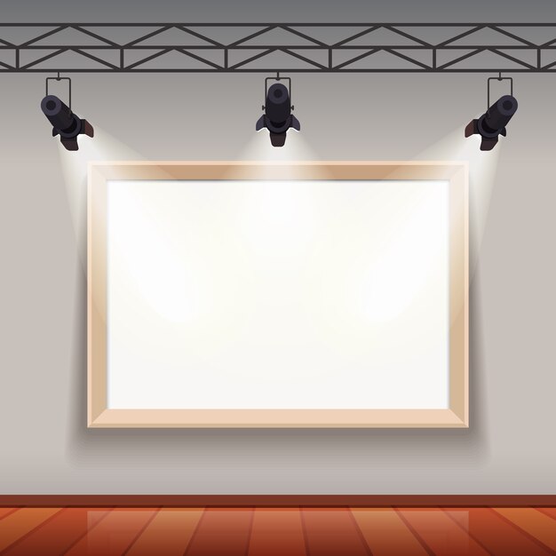 Cadre vide dans le salon de la salle des arts