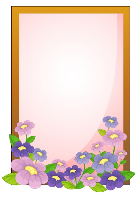Vecteur gratuit un cadre vide avec des fleurs