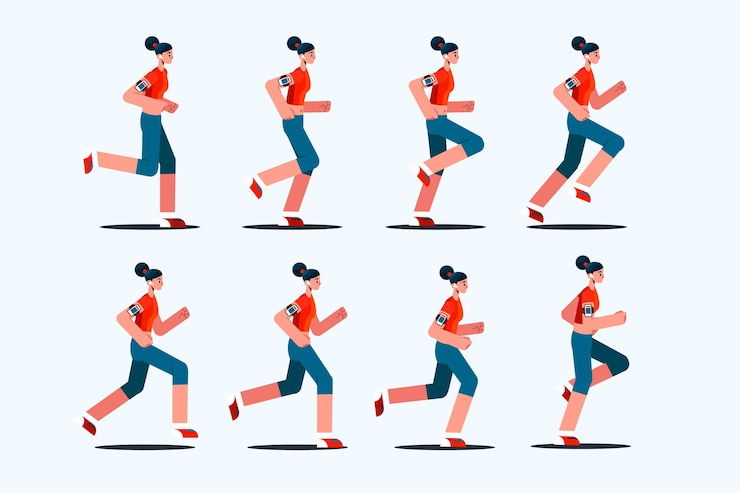 Vecteur gratuit cadres d'animation de personnages plats