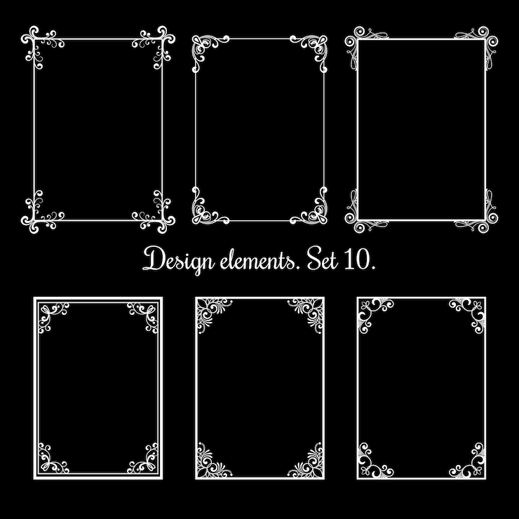 Vecteur gratuit cadres floraux calligraphiques
