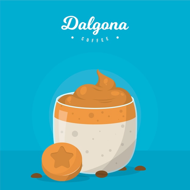 Vecteur gratuit café dalgona