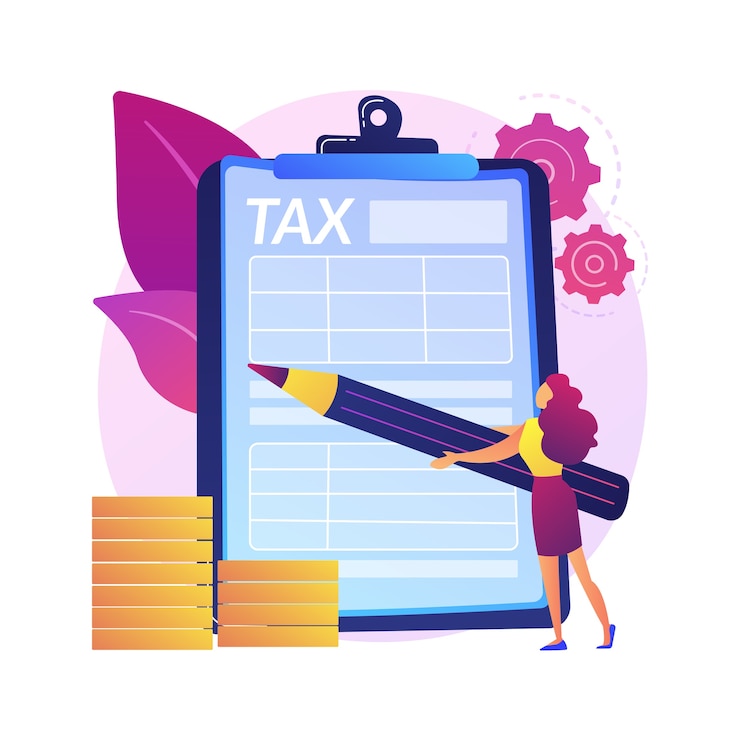 Vecteur gratuit calcul des taxes. direction financière. réussir. travail terminé, obligation notée, tâche exécutée. liste de contrôle de l'homme responsable avec un crayon. illustration de métaphore concept isolé.