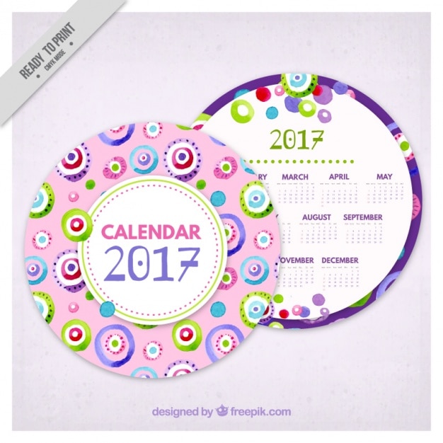 Calendrier 2017 Des Cercles D'aquarelle