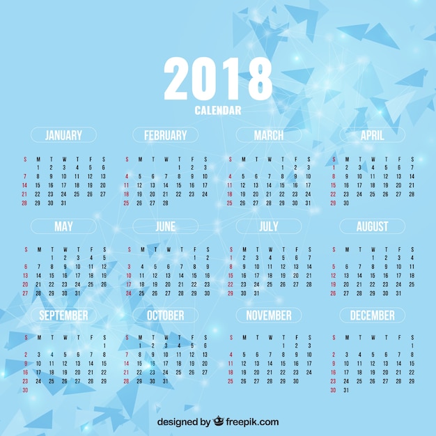 Vecteur gratuit calendrier 2018 moderne