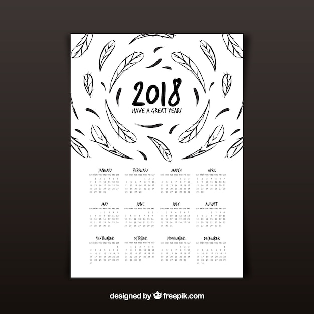 Calendrier 2018 Avec Des Plumes