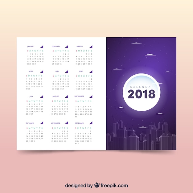 Vecteur gratuit calendrier 2018