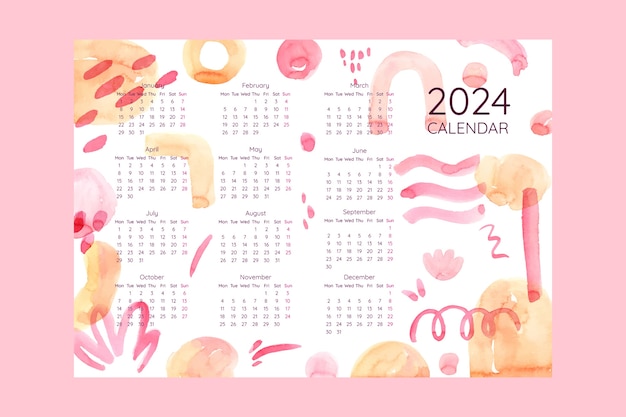 Vecteur gratuit calendrier 2024