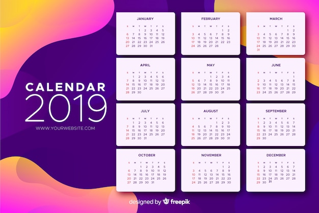 Calendrier Abstrait 2019