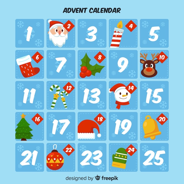 Vecteur gratuit calendrier avent