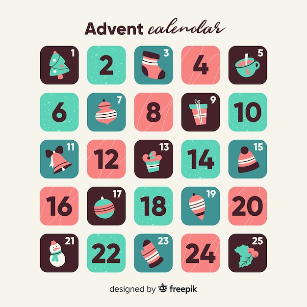 Vecteur gratuit calendrier de l'avent