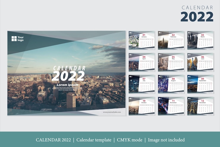 Vecteur gratuit calendrier bonne année 2022