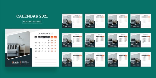 Calendrier De Bureau 2021 Vecteur Premium calendrier bureau 2021