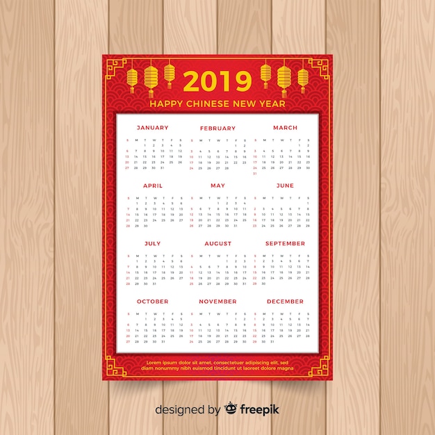 Calendrier Chinois 2019