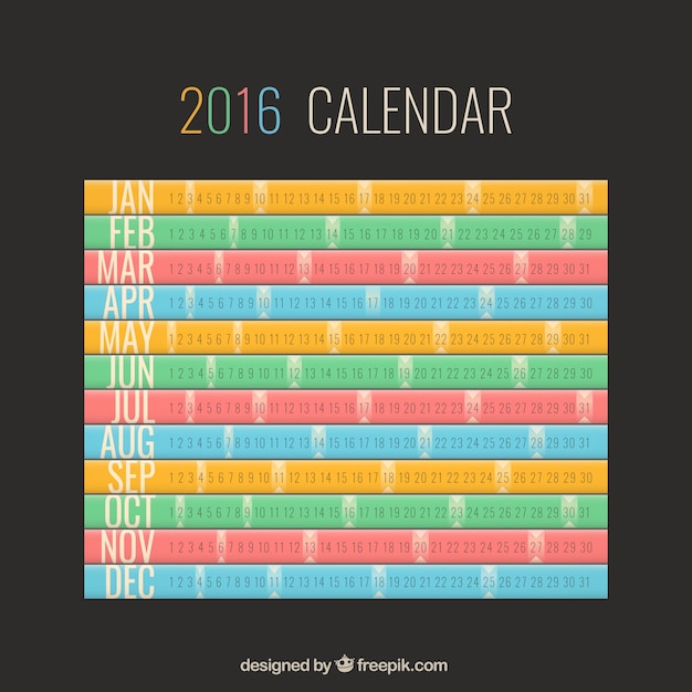 calendrier coloré
