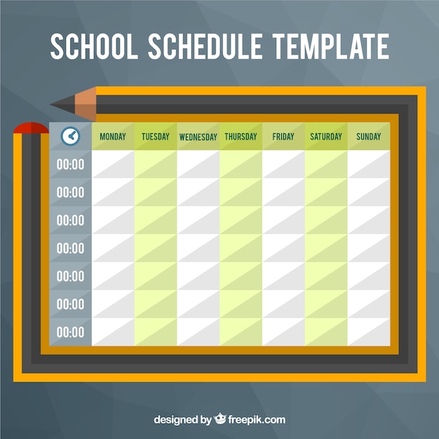 Vecteur gratuit calendrier crayon de l'école moderne