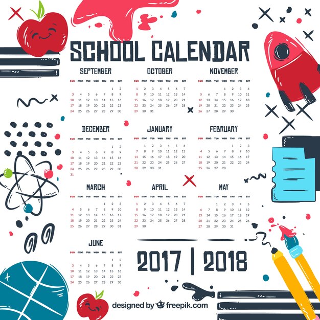 Calendrier avec dessins de sujets