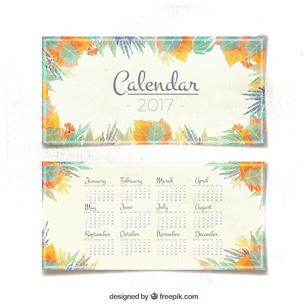 Vecteur gratuit calendrier de feuilles