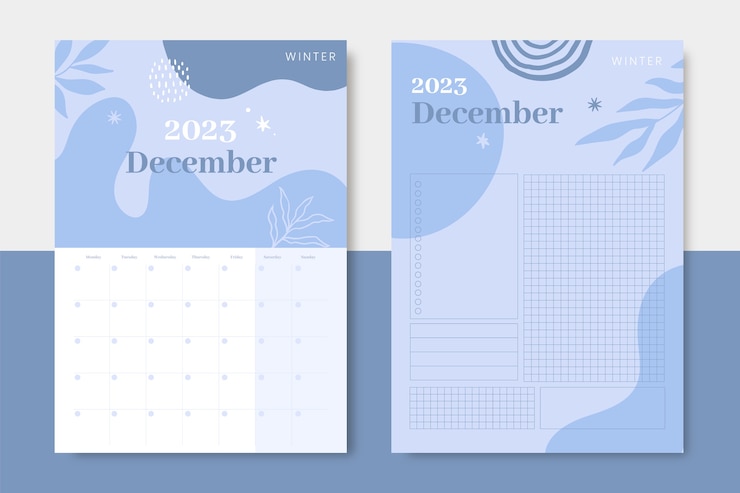 Vecteur gratuit calendrier mensuel dessiné à la main