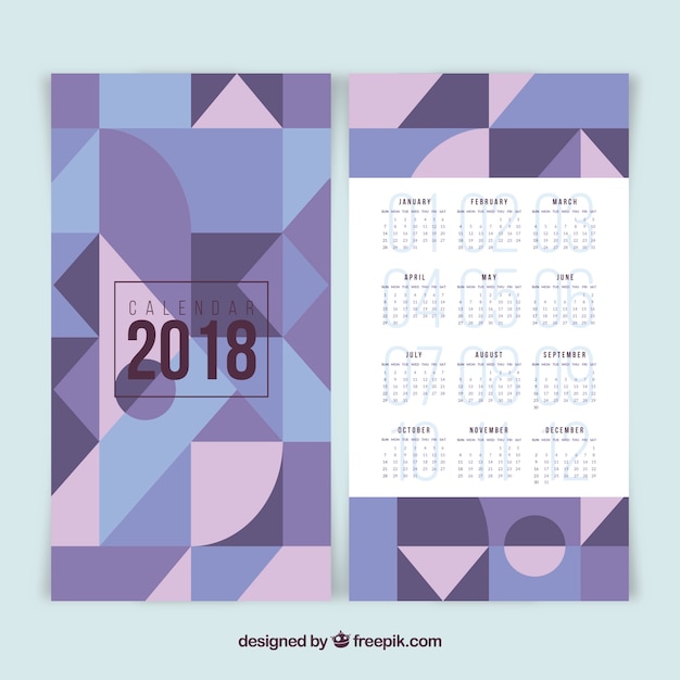 Calendrier Multicolore De 2018