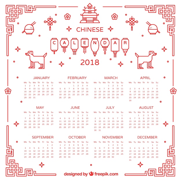 Calendrier Plat Chinois De Nouvel An