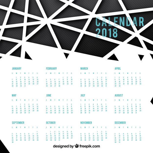 Calendrier rayé 2018