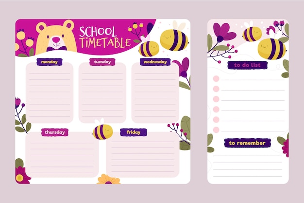 Calendrier Scolaire Créatif Avec Illustrations