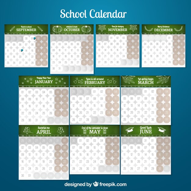 Calendrier scolaire noire