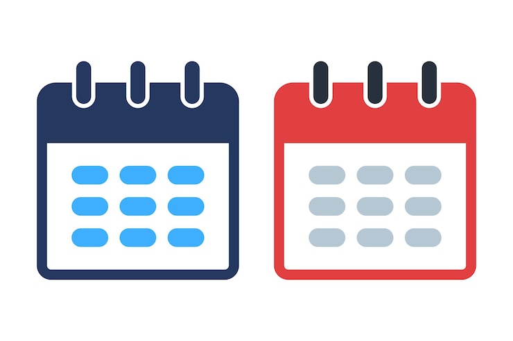 Vecteur gratuit calendrier simple à deux pièces