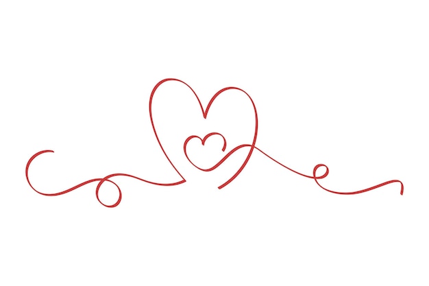 Vecteur gratuit calligraphie vectorart à double cœur rouge