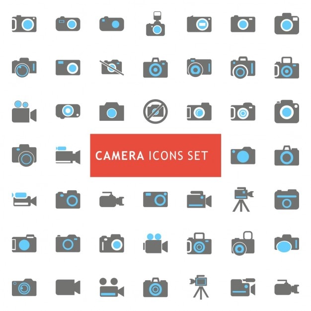 Vecteur gratuit caméra icon set