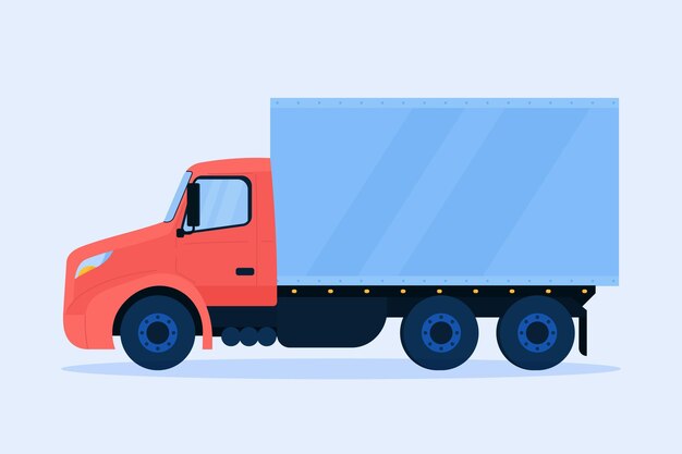 Camion de transport dessiné à la main