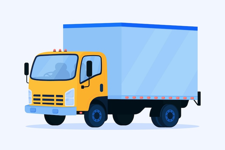 Vecteur gratuit camion de transport dessiné à la main