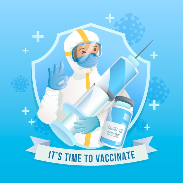 Campagne de vaccination en dégradé illustrée
